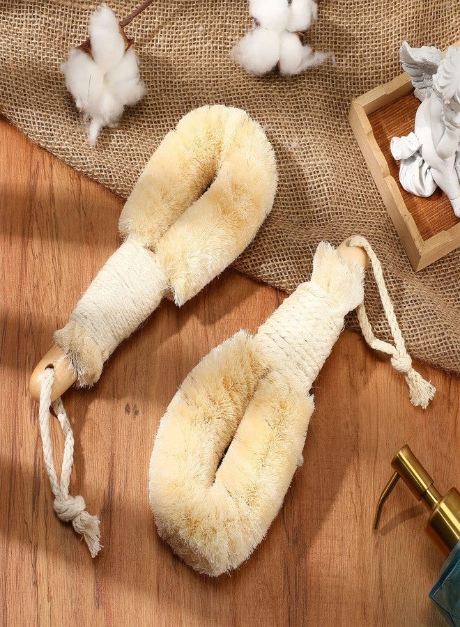 Suttmin 2 Pcs Dry Brushing Exfoliating Brush Body Scrubber Natural Bristle Bath Shower Dry Skin and Sisal Brush with Naturals Fibers for Skin Care, Exfoliates - Image 5