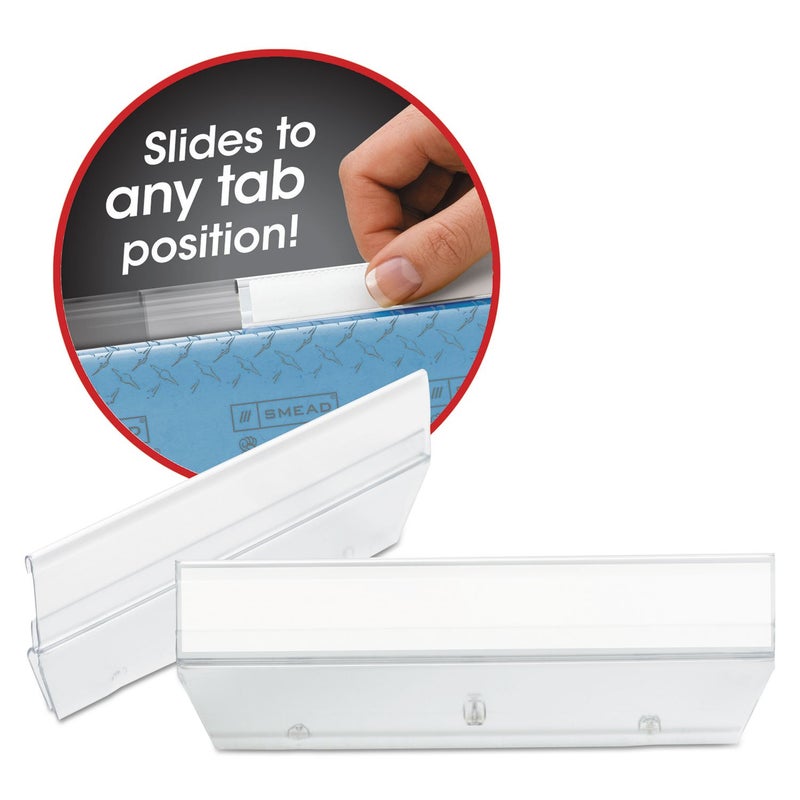 Smead Easy Slide Tab, 1/3-Cut, Clear, 18 Per Pack (64626), Pack of 1 - Image 1