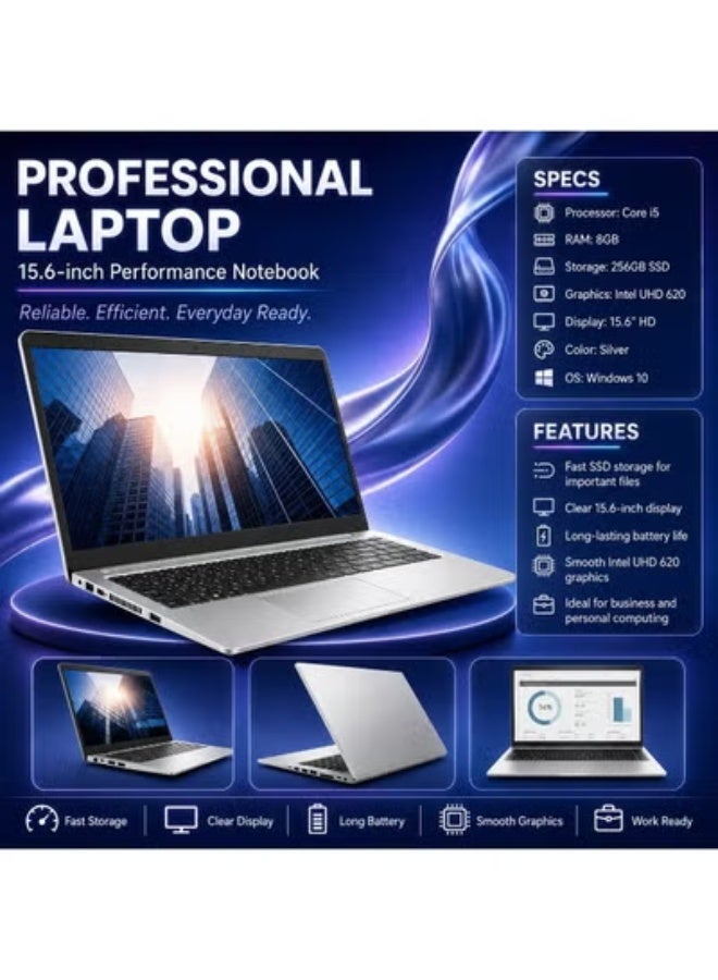 15.6 Inch Laptop with Core i5 Processor, 8GB RAM, 256GB SSD Storage, Includes Laptop Stand, Mouse and Carrying Bag for Work, Study and Everyday Use - Image 3