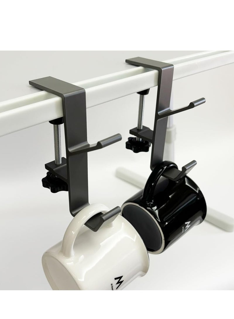 TRASSLE 2Pcs Clamp-On Under Desk Headphone Holder Backpack Hook Students' Desk Hook with Adjustable Arm Clamp Women's Bag Handbag and Purse Holder,suitable for tables of thicknesses 1-5cm  - Image 5