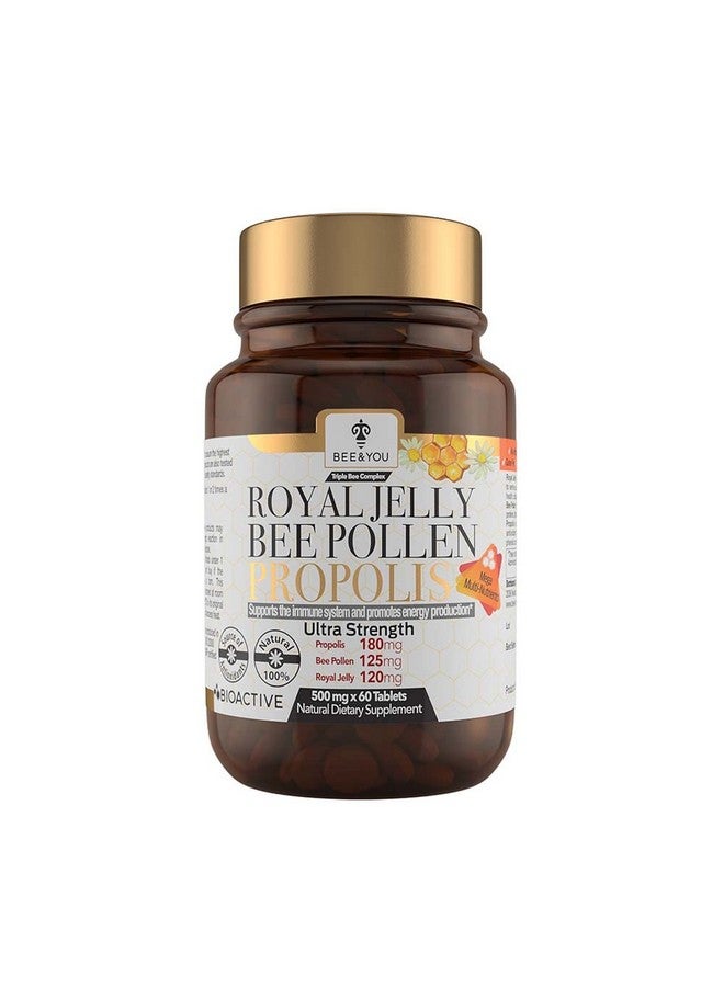 BEE & YOU Royal Jelly Bee Pollen Propolis Dietary Supplement Carob Count Of 60 Tablets - Image 1
