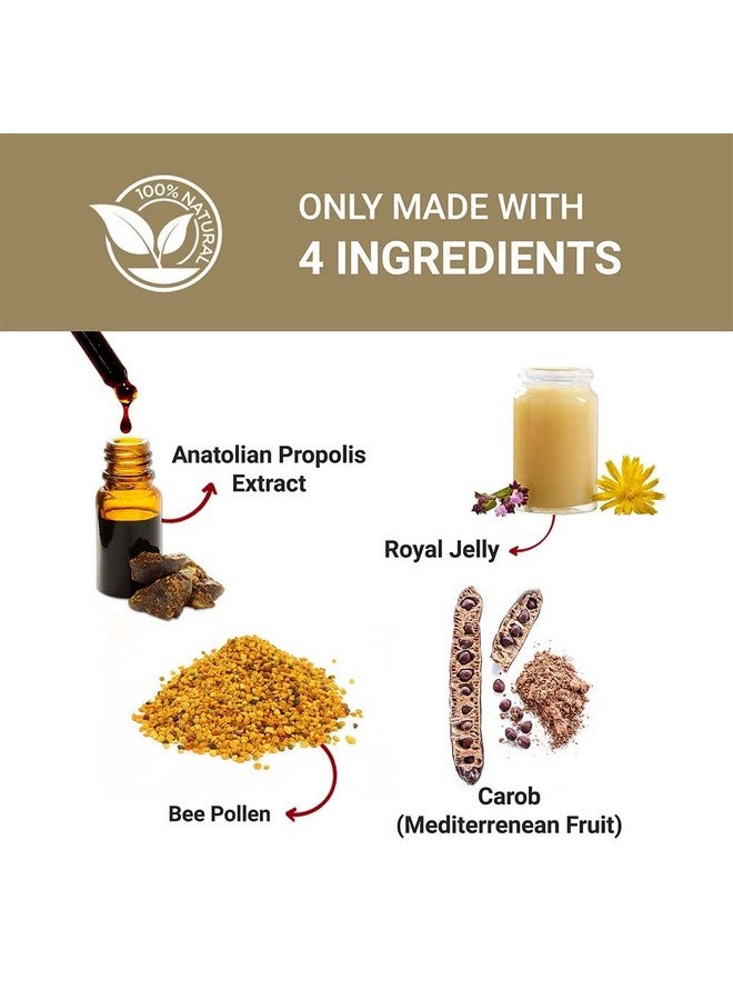 BEE & YOU Royal Jelly Bee Pollen Propolis Dietary Supplement Carob Count Of 60 Tablets - Image 3