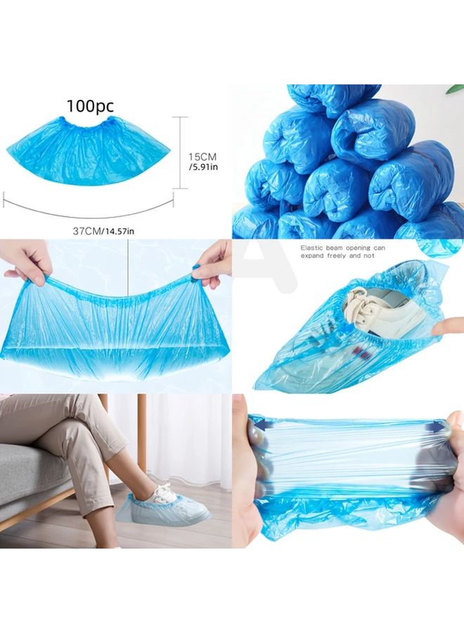 100 عبوة من أغطية الأحذية البلاستيكية السميكة المضادة للماء والمضادة للانزلاق - Image 1