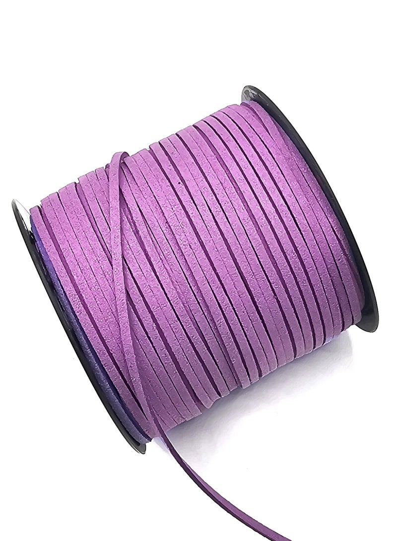 سلك من الجلد السويدي الأرجواني 2.6 مم، سلك من الجلد الصناعي المسطح بطول 100 ياردة للقلائد والأساور وصناعة المجوهرات والخرز والحرف اليدوية - Image 3