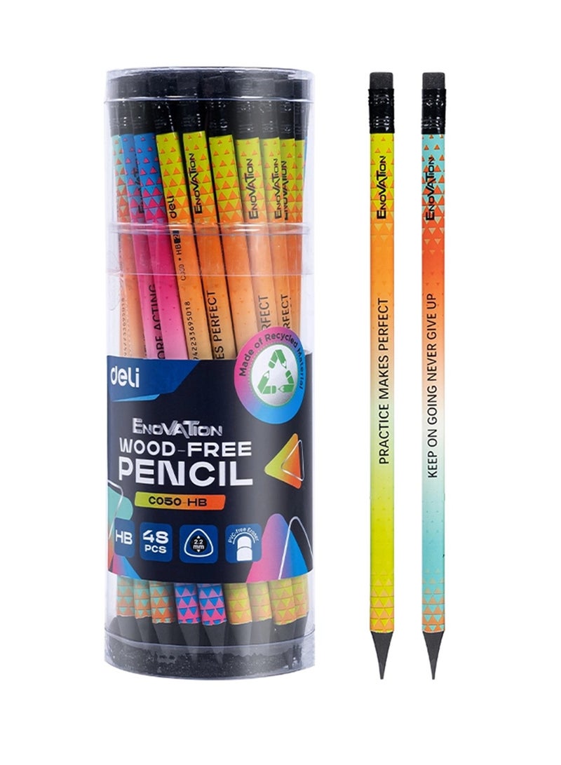 Deli 48-Piece Enovation Wood-Free Graphite HB Pencils - Image 1
