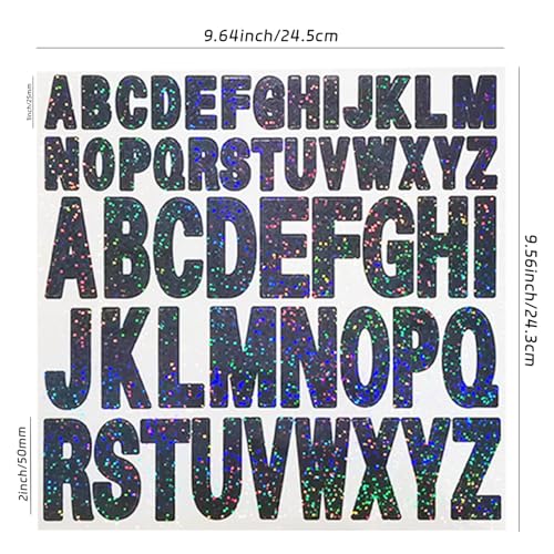Starboling Letter Stickers,2 Inch+1 Inch Black Alphabet Sticker,Self Adhesive Vinyl for Crafts Outdoor Sign Wall Mailbox Windows Doors Car posterboard - Image 2