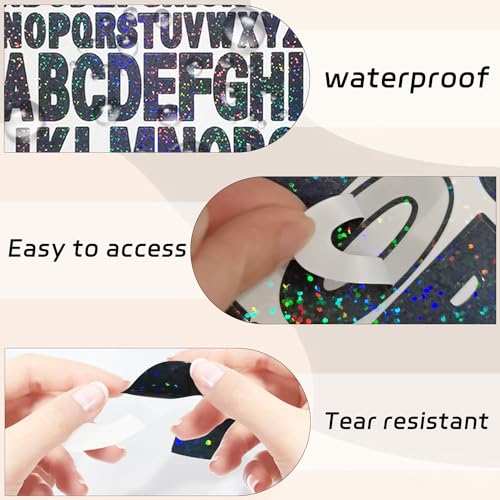 Starboling Letter Stickers,2 Inch+1 Inch Black Alphabet Sticker,Self Adhesive Vinyl for Crafts Outdoor Sign Wall Mailbox Windows Doors Car posterboard - Image 3