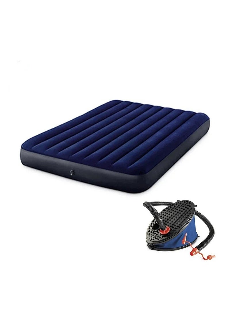 Outdoor Thick Inflatable Air Bed – Plus-Size Single/Double Folding Mattress, Heavy-Duty PVC, Blue – Convenient for Camping & Travel  - Image 5