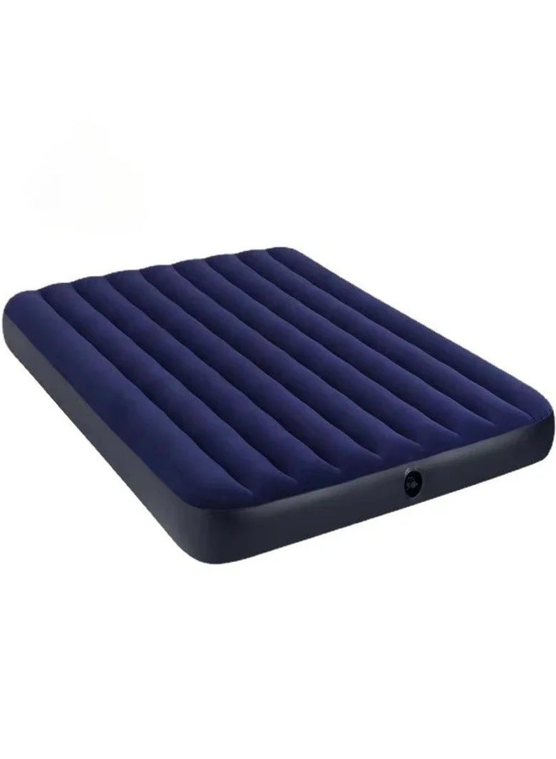 Outdoor Thick Inflatable Air Bed – Plus-Size Single/Double Folding Mattress, Heavy-Duty PVC, Blue – Convenient for Camping & Travel  - Image 1