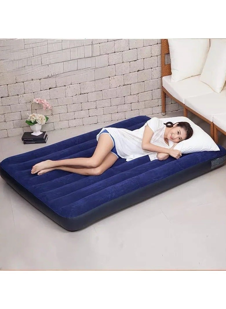 Outdoor Thick Inflatable Air Bed – Plus-Size Single/Double Folding Mattress, Heavy-Duty PVC, Blue – Convenient for Camping & Travel  - Image 4
