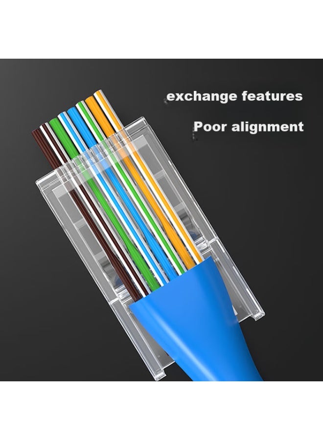 Ofnpftth Through-hole Category 6 Crystal Head Straight-through Pierced Network Cable Connector, 100-pack, Engineering Grade 50u Gold-plated Cat6 Gigabit Network Connector Wj-15231 - Image 3
