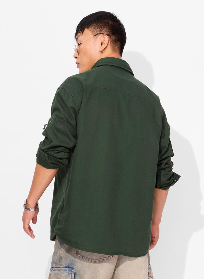 ذا سوليد ستور قميص بتفاصيل مرقعة - Image 5