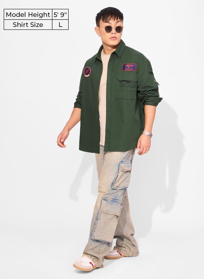 ذا سوليد ستور قميص بتفاصيل مرقعة - Image 2