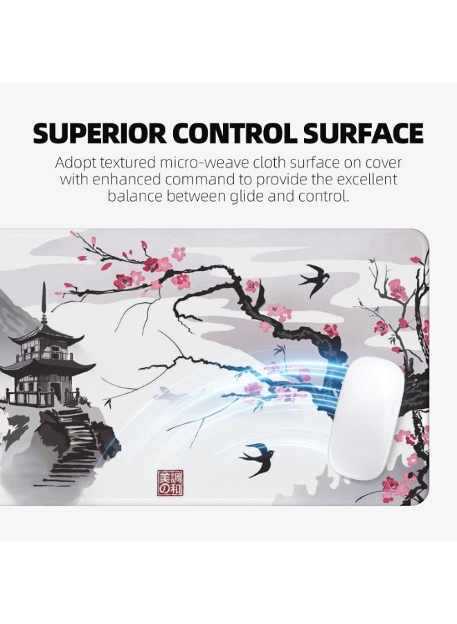 TRASSLE Large Mouse Pad, Full Desk Extended Gaming Mouse Pad , Waterproof Desk Mat with Stitched Edge, Non-Slip Laptop Computer Keyboard Mousepad for Office & Home,Non-Slip Rubber Base - Image 4