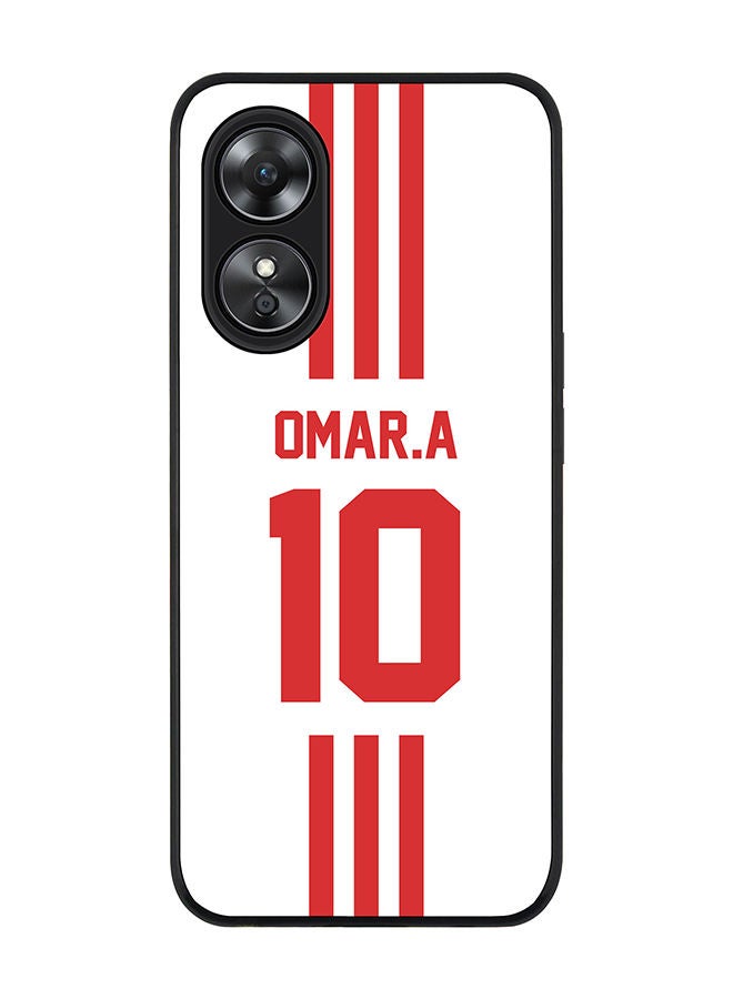 Stylizedd Rugged Black edge case for Oppo A97 Slim fit Soft Case Flexible Rubber Edges Anti Drop TPU Gel Thin Cover - Football Team - UAE Player Name - Omar.A - Image 1