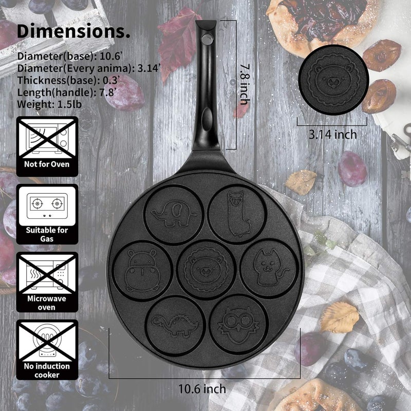 SNAPCOM Mini Pancake Griddle used for home and kitchen Pancake for kids Mini Uttapam Roti Maker Non Stick for Eggs Dumplings Egg Frying for breakfast for child and adults1 pcs - Image 3