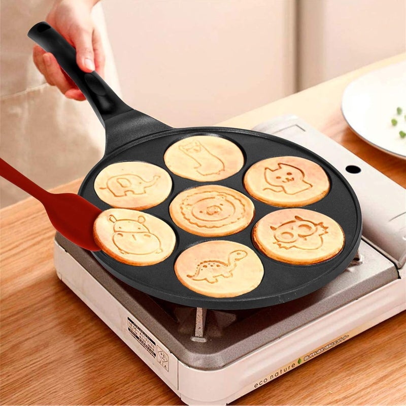 SNAPCOM Mini Pancake Griddle used for home and kitchen Pancake for kids Mini Uttapam Roti Maker Non Stick for Eggs Dumplings Egg Frying for breakfast for child and adults1 pcs - Image 2