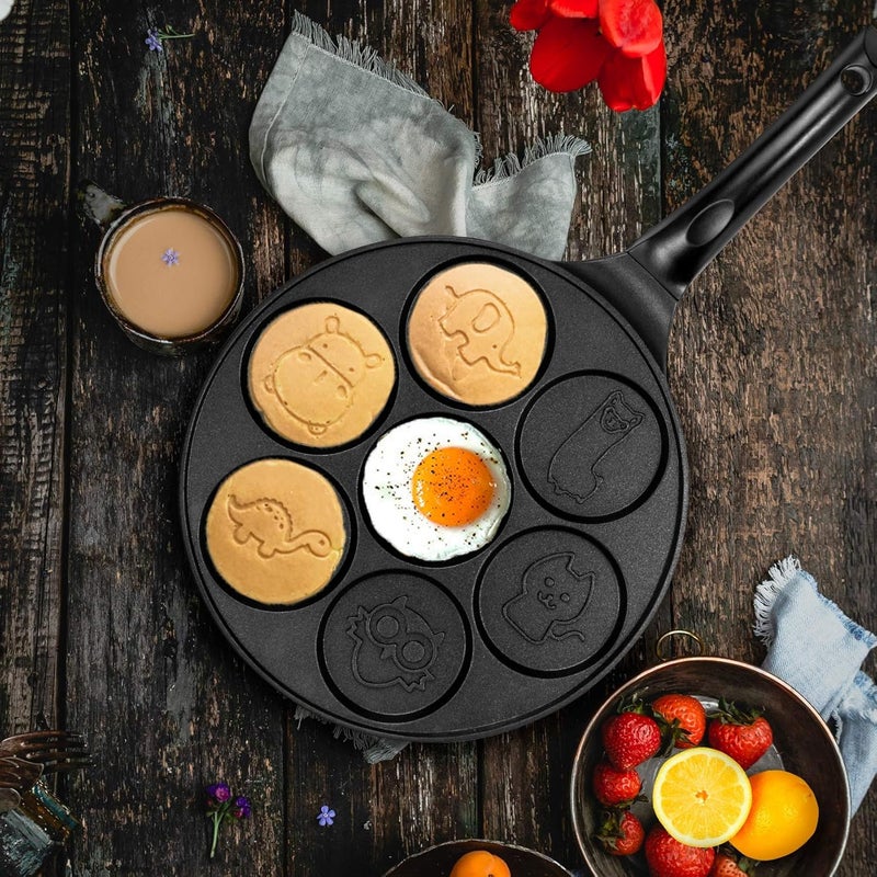 SNAPCOM Mini Pancake Griddle used for home and kitchen Pancake for kids Mini Uttapam Roti Maker Non Stick for Eggs Dumplings Egg Frying for breakfast for child and adults1 pcs - Image 4
