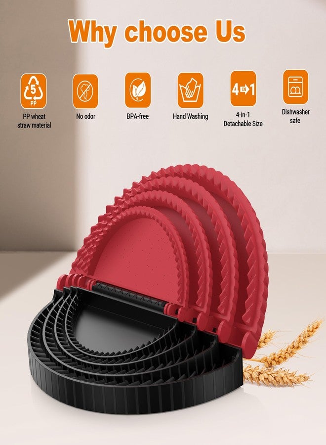 Aopigavi 4 Pack Tortilla Sealers, 4-In-1 10"+8"+6"+4" Flour Tortilla Crimper, Quesadilla Maker, Tortilla Press - Make Tacos, Crumpet, Calzones, Burritos - Environmentally Friendly Biodegradable Material - Image 2