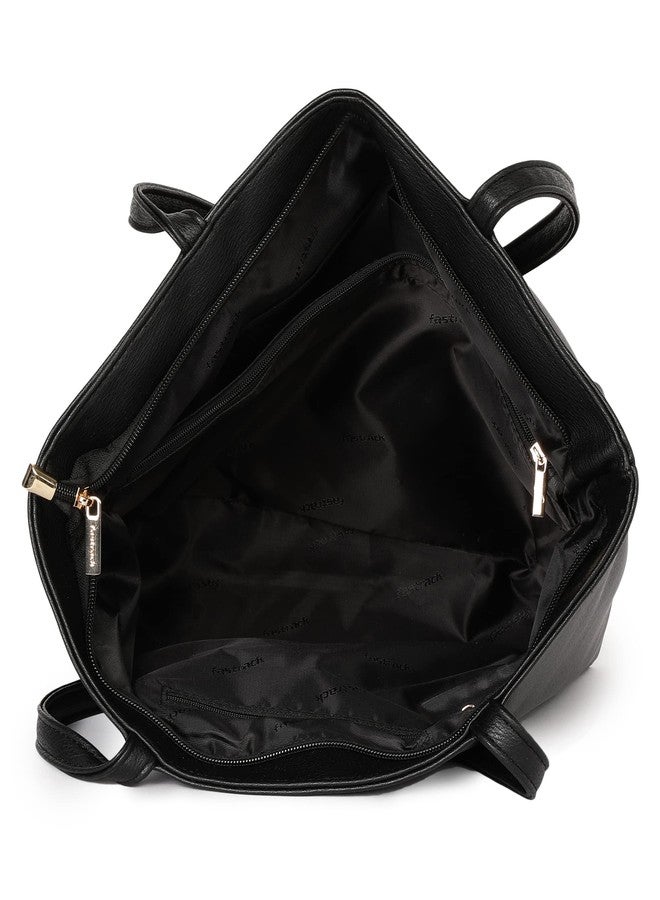 Fastrack Solid Tote Bag for Women with Dual Shoulder Straps | Fits Upto 14" Laptop | External Quick Access Pocket & Spacious Zipper Compartment - Image 5