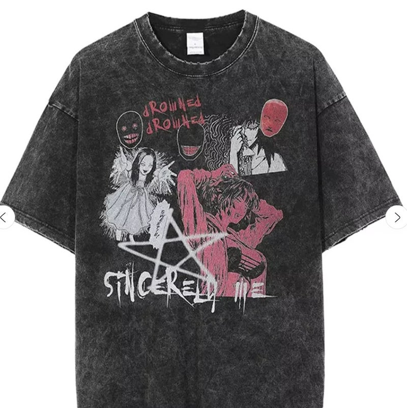 New Anime T-Shirt Men'S Shirt Anime Printed Short-Sleeved Retro T-Shirt Cotton Men'S And Women'S Jacket Dark Style Jacket - Image 3