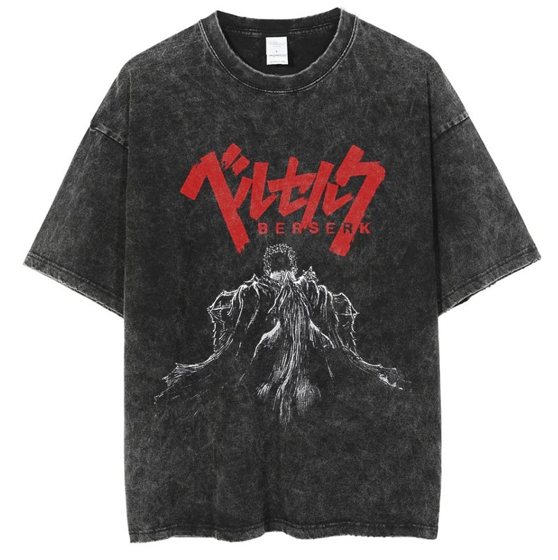 New Anime T-Shirt Men'S Shirt Anime Printed Short-Sleeved Retro T-Shirt Cotton Men'S And Women'S Jacket Dark Style Jacket - Image 5