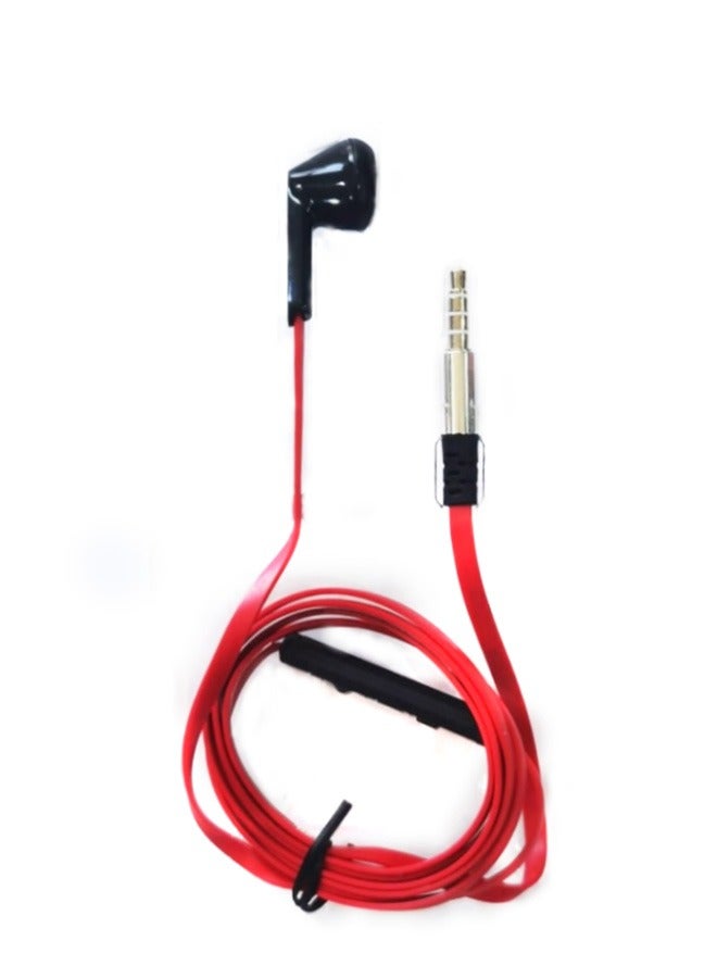 Taimi Wired earbuds microphone and volume control Comfortable comfort Balanced sound Tangle-resistant cable Red and black  - Image 3