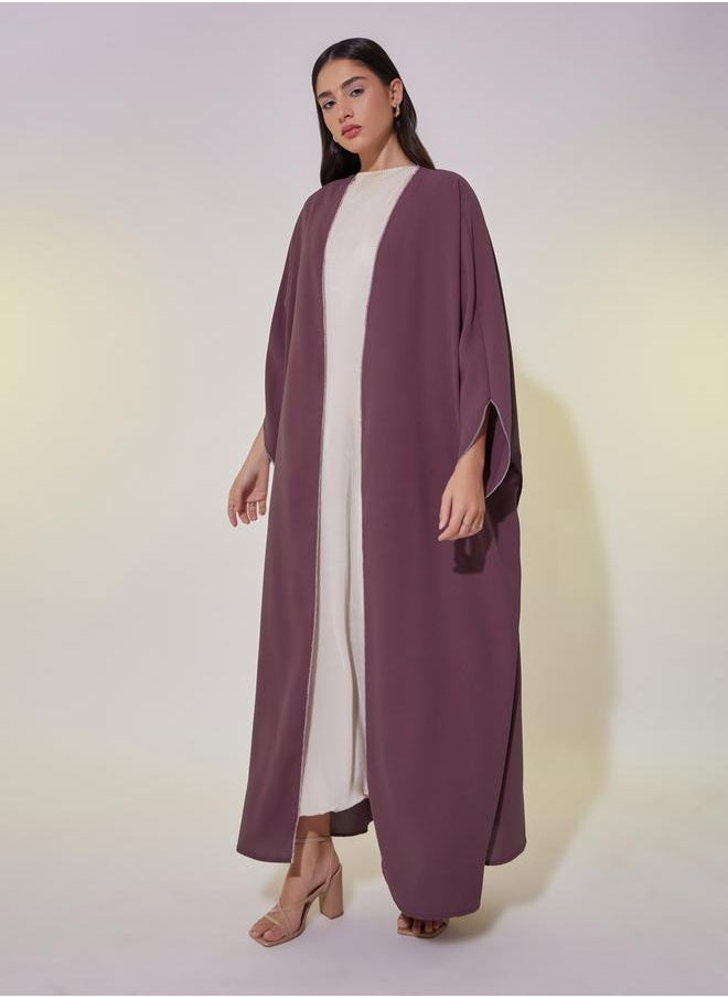 Take Two Contrast Stitching Trims Batwing Sleeve Detail Kimono  - Image 1