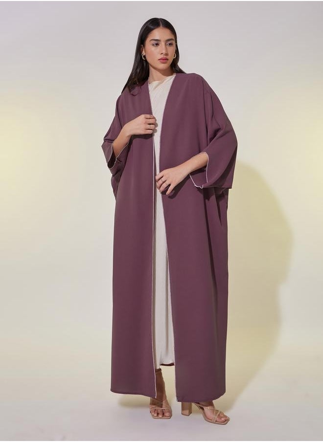 Take Two Contrast Stitching Trims Batwing Sleeve Detail Kimono  - Image 2