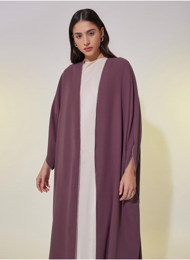 Take Two Contrast Stitching Trims Batwing Sleeve Detail Kimono  - Image 3