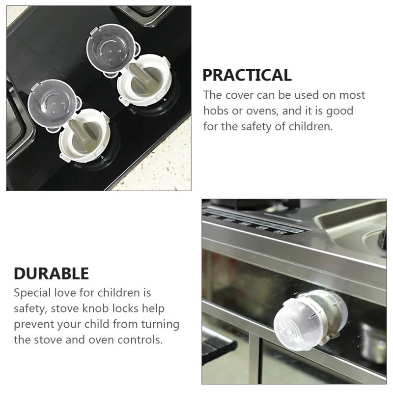 Different assemble options Milisten 4pcs Gas Stove Knob Covers Safety Guard Plastic Kitchen Stove Knob Protector for Home Cooking Safety Proofing Multi-use upgraded craftsmanship - Image 3
