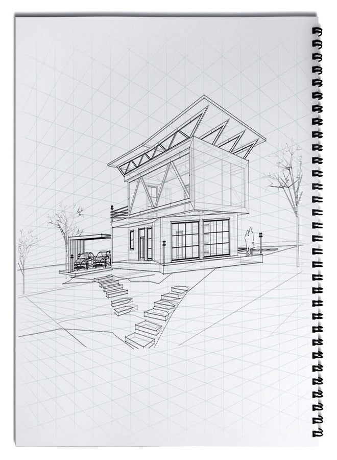 Koala Tools - 40-Sheet Sketch Pad for 2-Point Perspective Drawing, Spiral Bound Gridded Graph Paper for Interior Room Design, Industrial, Architectural and 3D Design, 11 x 14 inches - Image 5