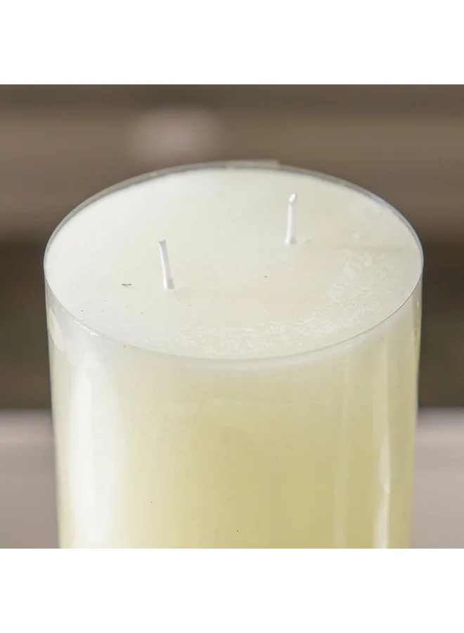 DANUBE HOME Danube Home Amara Key Single Pillar Candle (10X15Cm)| Home Fragrance Decor Quality Wax Candle For Living Room Accent Timeless Beige Candle For Your Home Interiors Decorative Home Accessories