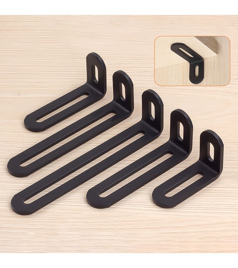 Stainless Steel Adjustable Angle Code Long Hole Activity 90 Degree Right Angle Furniture Fixer L Shaped Shelf Bracket Connector Model SV8 - Image 1