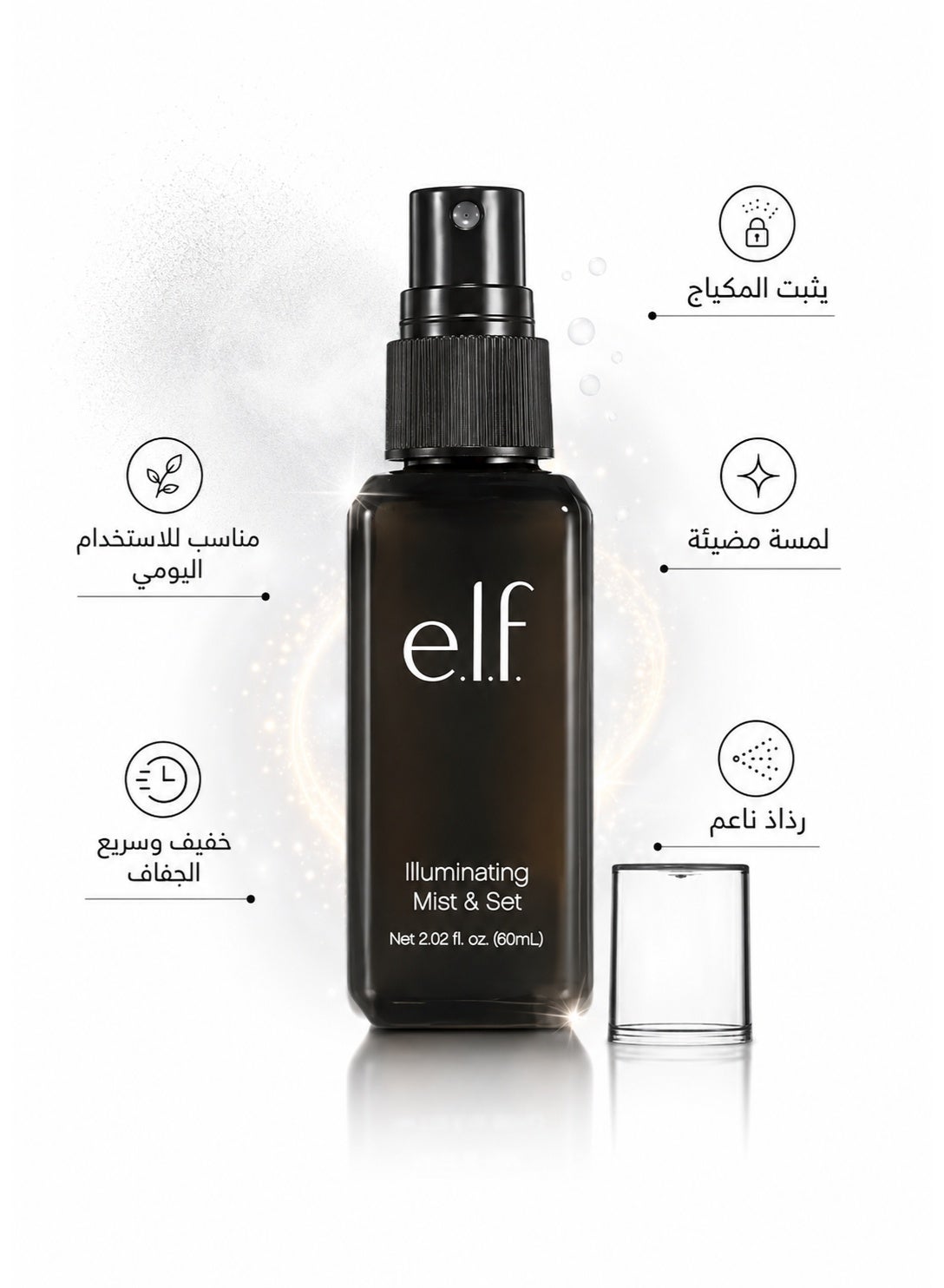 إي.إل.إف كوزميتكس ماجيك ميست مطفي ومجموعة Small Lightweight Long Lasting Mattifying Revitalizes Controls Shine Refreshes Hydrates All Day Wear 59 جم