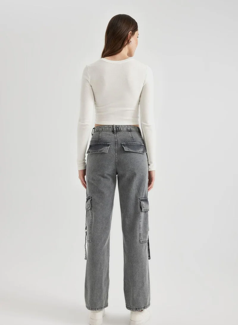 DeFacto Woman Wideleg Cargo High Waist Jeans