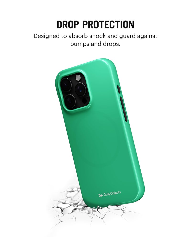 DailyObjects Polycarbonate Enamel Bumper Magsafe Case For iPhone 14 Pro Compatible With Mag-Safe Wireless Charging | Mint Hybrid Magnetic Back Cover - Image 4