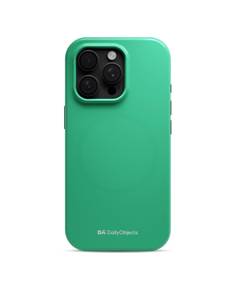 DailyObjects Polycarbonate Enamel Bumper Magsafe Case For iPhone 14 Pro Compatible With Mag-Safe Wireless Charging | Mint Hybrid Magnetic Back Cover - Image 1
