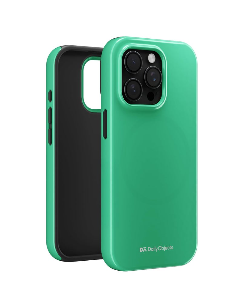 DailyObjects Polycarbonate Enamel Bumper Magsafe Case For iPhone 14 Pro Compatible With Mag-Safe Wireless Charging | Mint Hybrid Magnetic Back Cover - Image 3