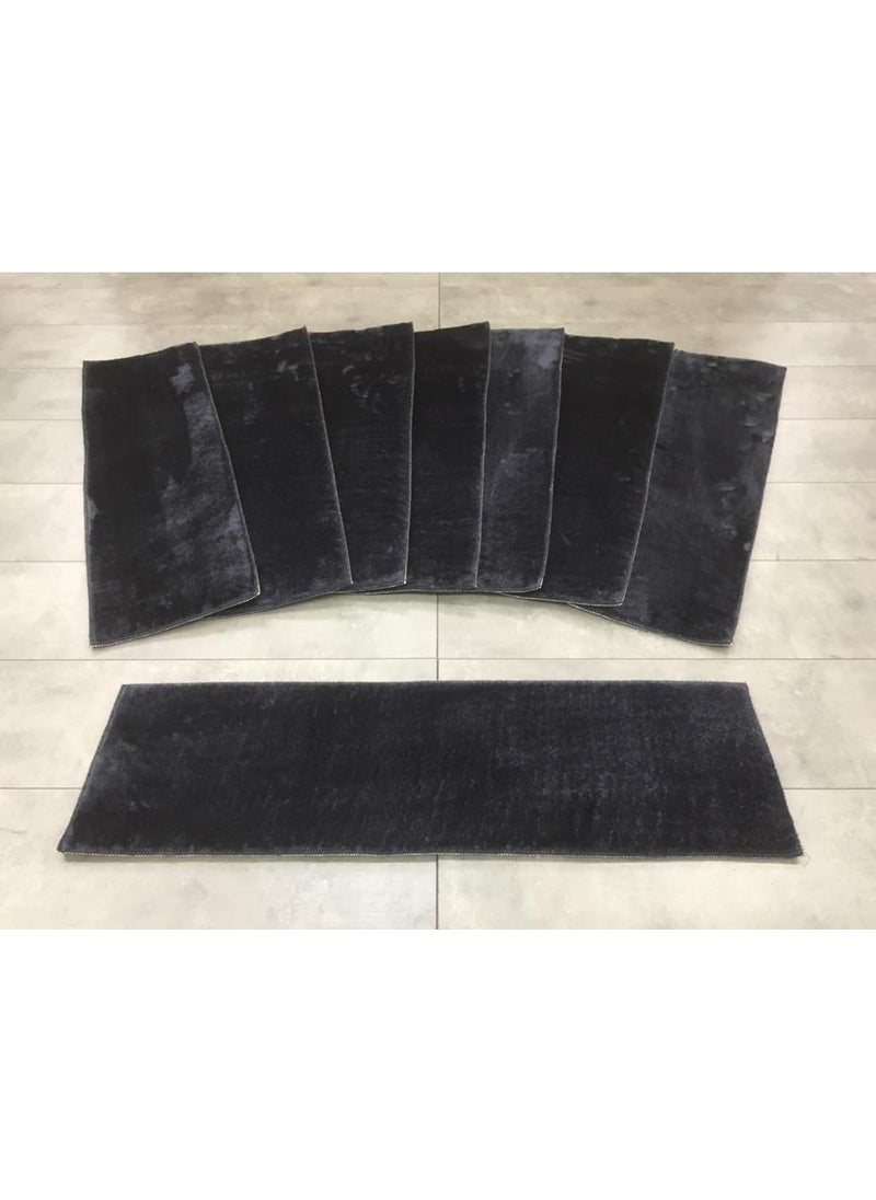 Bonny Home Comfort Black (1 Piece) Puffidik Plush Stair Carpet Non-Slip Leather Based Step Mat  - Image 4