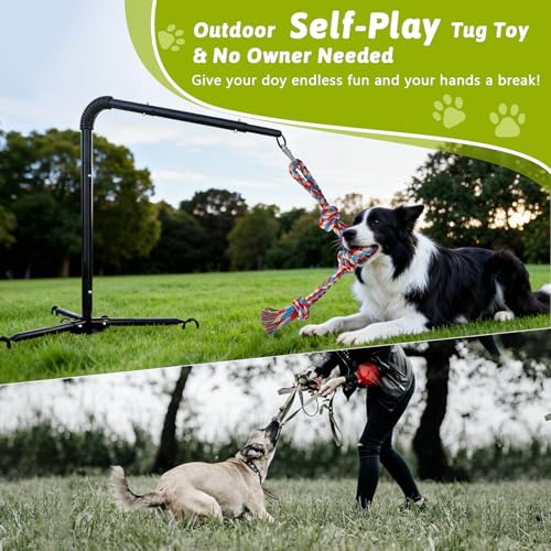 Olpchee Outdoor Tug of War Dog Toy, Tether Interactive Dog Tug Toy Backyard Heavy-Duty Dog Solo Play Exercise Toy for Small Medium Dogs (Upgraded) - Image 3