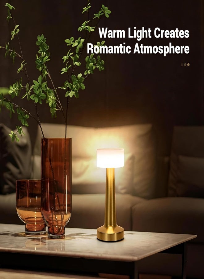 CLAPONE Table Lamp/Table Lamp Study Room/Lamp Table/Led/Wireless Led Touch 3 Mode Metal/Bed Lamps Bedroom Side/Rechargeable Metal Touch/Warm Lighting/Bedside Lamp/Nightstand Lamp (Gold White, 1 Pcs) - Image 4