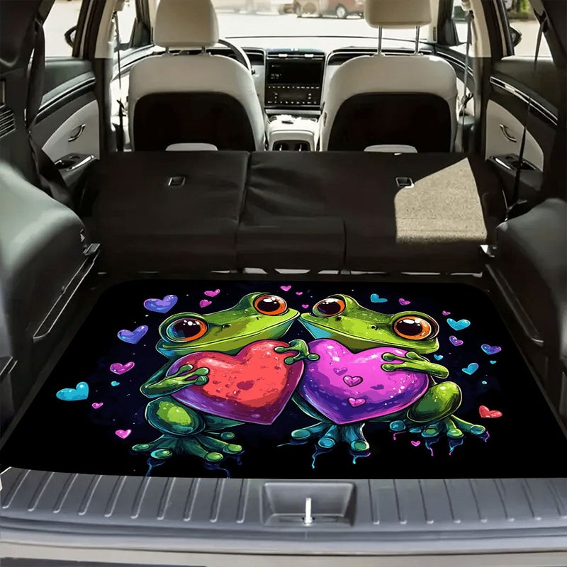 Love Tree Frog Print Multifunctional Car Trunk Storage Pad Simple Elegant Interior Organizer For Most Car Models - Image 1