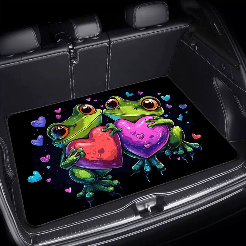 Love Tree Frog Print Multifunctional Car Trunk Storage Pad Simple Elegant Interior Organizer For Most Car Models - Image 2