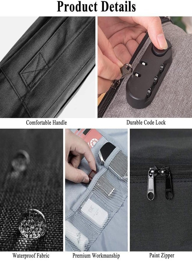 OffyBird Document Storage Bag with Lock - Waterproof Multilayer File Organizer for Certificates, Home Office, and Travel Safe Document Pouch, Business File Storage Bag (Black) - Image 4