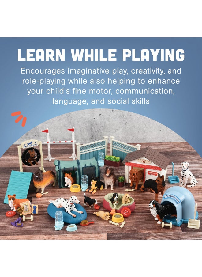 Constructive Playthings CP Toys Dog Academy Playset 51pc Educational & Interactive Mini Dog Park Figurines with Pretend Play Puppy Training Equipment, Ideal Role Play Toy for Animal Lovers and future Dog Trainers - Ages 3+  - Image 4