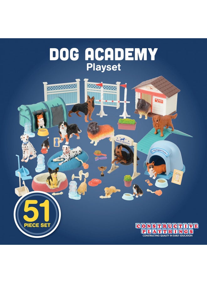 Constructive Playthings CP Toys Dog Academy Playset 51pc Educational & Interactive Mini Dog Park Figurines with Pretend Play Puppy Training Equipment, Ideal Role Play Toy for Animal Lovers and future Dog Trainers - Ages 3+  - Image 2