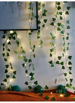 Tema Life Decorative Green Leaf Artificial Ivy and 3 Meters Fairy LED Daylight Color Ivy+3mled  - Image 1