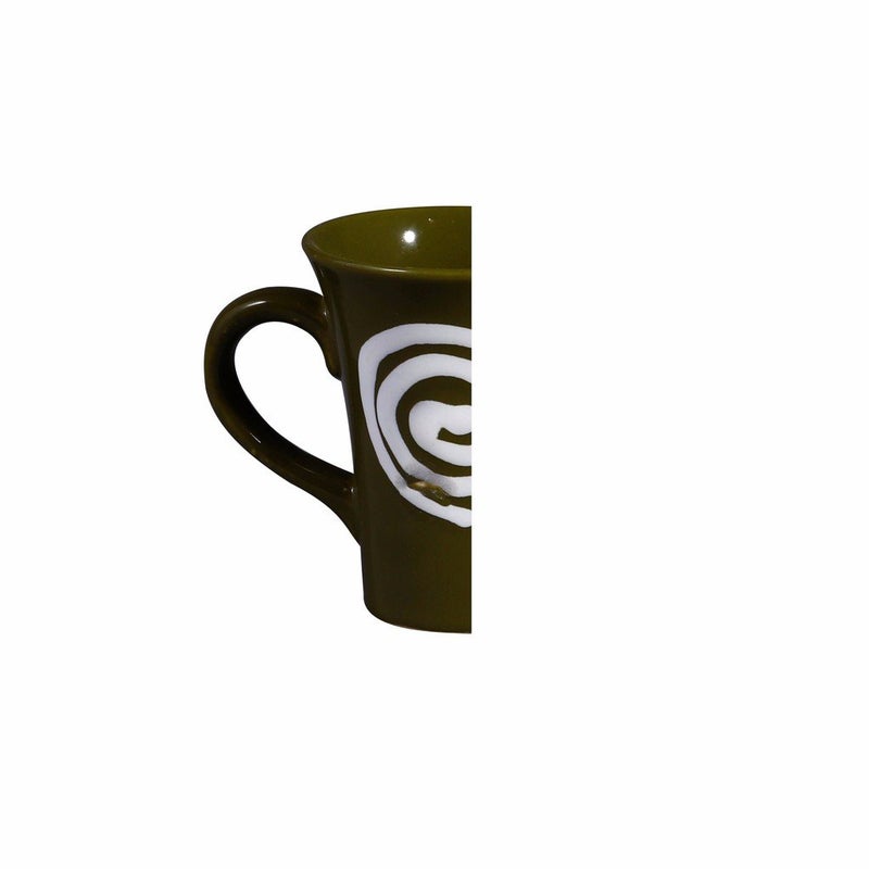 Caffeine Ceramic Handmade Pickle Green Doodle Tea Cup (Set of 6) - Image 2