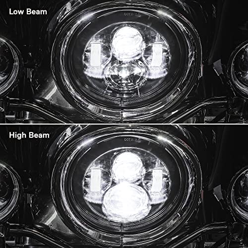 ONLINE LED STORE TRUE MODS 7" LED Headlight for Harley Davidson [Black-Finish] [4500 Lumen] [H4 Converters Plug and Play] [Built-In CAN Bus] For Touring Dyna Electra Glide Road King Softail Fatboy Road Glide - Image 5